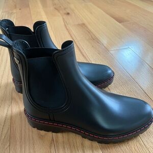 Igor Black Ankle Boots with Red Trim